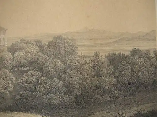 Rothenhaus  Červený Hrádek Jirkov Schloss Lithografie  1800 Cesky