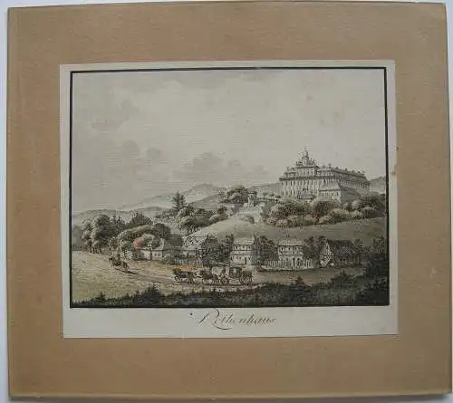 Rothenhaus  Červený Hrádek Jirkov Schloss Lithografie Ant Pacherna 1797 Cesky