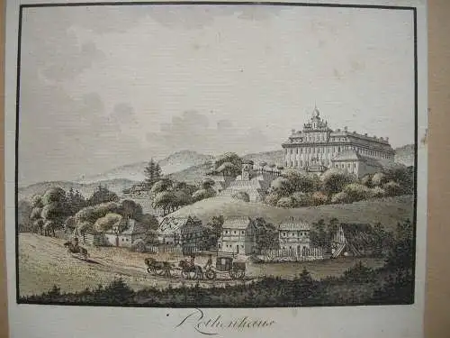 Rothenhaus  Červený Hrádek Jirkov Schloss Lithografie Ant Pacherna 1797 Cesky