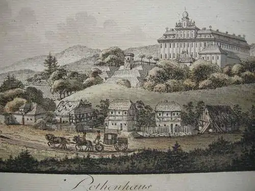 Rothenhaus  Červený Hrádek Jirkov Schloss Lithografie Ant Pacherna 1797 Cesky