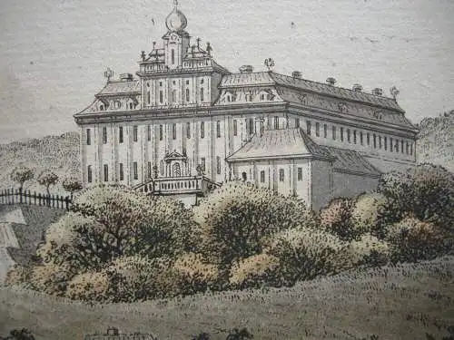 Rothenhaus  Červený Hrádek Jirkov Schloss Lithografie Ant Pacherna 1797 Cesky