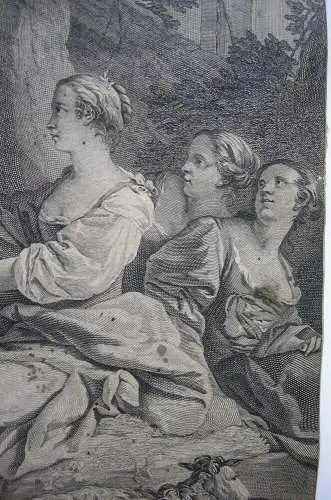 Le Jardiner galant Der galante Gärtner Radierung Rokoko um 1780