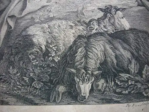Le Jardiner galant Der galante Gärtner Radierung Rokoko um 1780