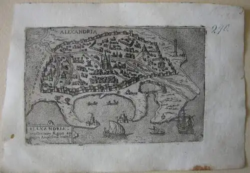 Francesco Valegio (ca. 1560 -) Alexandria Ägypten Vogelschau Ansicht Radg 1598