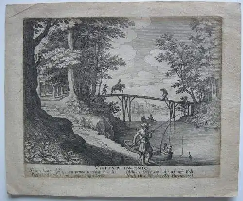 Matthaeus IMerian (1593-1650) 4 Landschadtsimpr Symbolstaffage Radierungen 1624