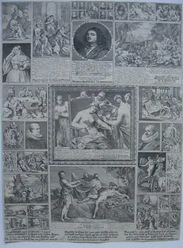 Bilderwand Wiener Galerie Theatrum Artis Orig Radierung 1730 Anton Jos. Prenner