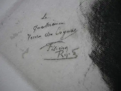 Felicien Rops (1833-1898) Das vierte Glas Cognac Heliogravüre Erotik 1900