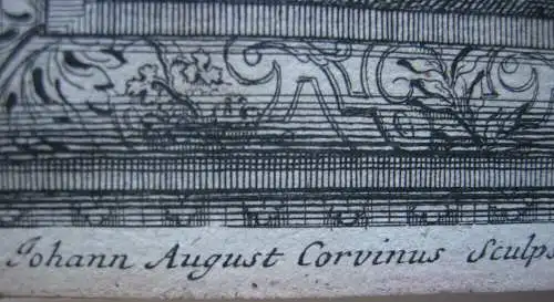 Rees Kleve Belagerung 1672 Ludwig XIV. Kupferstich Corvinus Wolff 1715