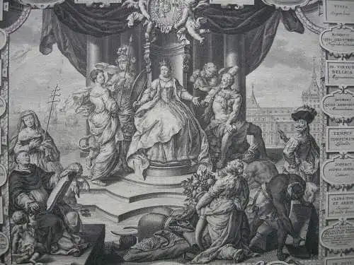 Hispania Allegorische Darstellung España Spanien Kupferstich Kilian 1736