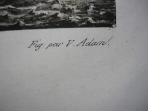 Gesamtansicht Bodman Konstanz Bodensee getönte Lithografie V. Adam 1830