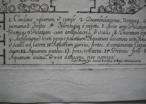 Grundriss Gärten Villa Aldobrandina Italia Lazio Kupferstich Dom. Barriere 1647