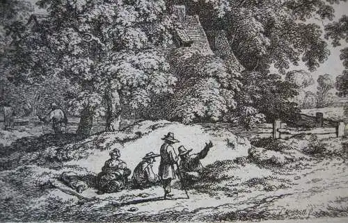 Ferdinand Kobell (1740-1799) Bauernkate im Wald Orig Kupferstich 1779