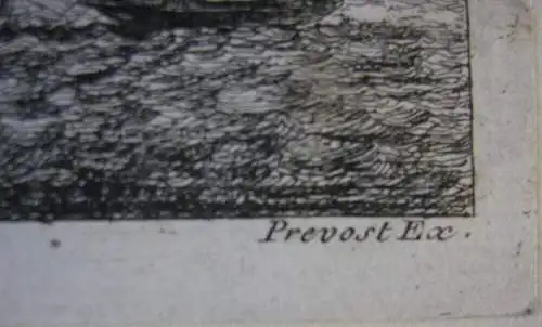 F. E. Weirotter (1730-1771) Segelboote in Meeresbucht Orig. Radierung um 1760