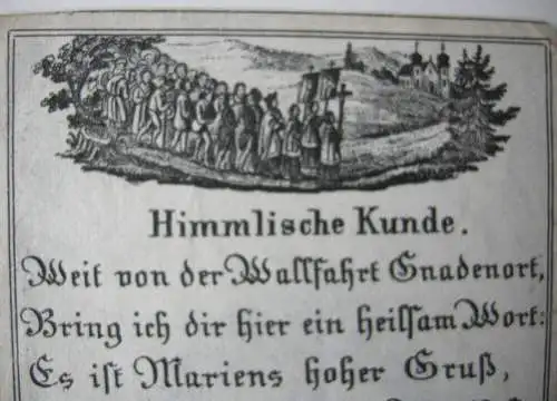 Geistliche Wallfahrt Gnadenort Gebet Kupferstich 1750 Wallfahrer