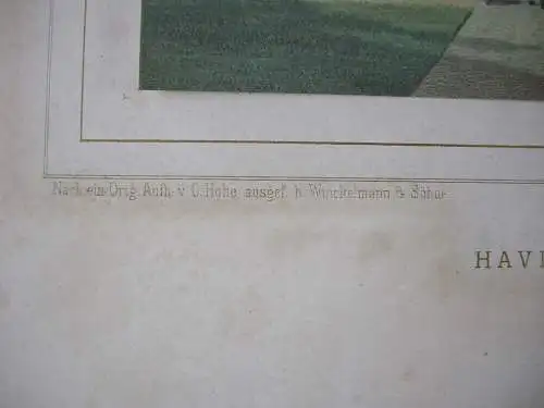 Haus Havixbeck Münster Farblithografie C. Hohe Duncker 1865 Gutshof TwicTrägekel