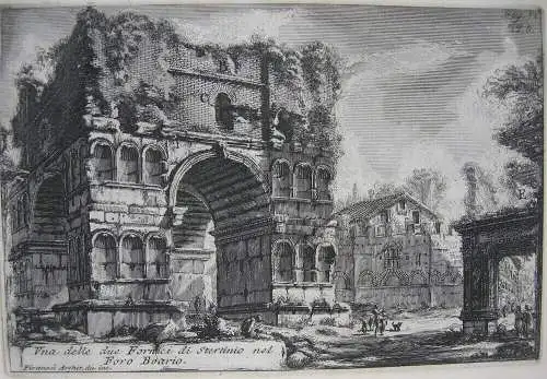 Giovann Battista Piranesi (1720-1778) Foro Boario Roma Orig Radierung 1835