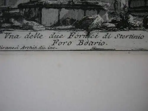 Giovann Battista Piranesi (1720-1778) Foro Boario Roma Orig Radierung 1835