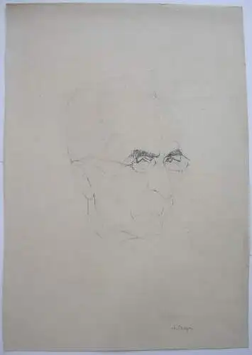 Anna Dräger-Mühlepfordt (1887-1973) Portrait eines Herrn Lithogr 1960 signiert