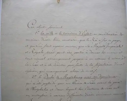 Französische Handschrift Napoleonische Kriege Souveränität König Sachsen 1806/7