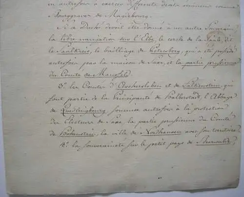 Französische Handschrift Napoleonische Kriege Souveränität König Sachsen 1806/7