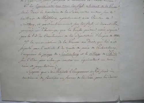 Französische Handschrift Napoleonische Kriege Souveränität König Sachsen 1806/7