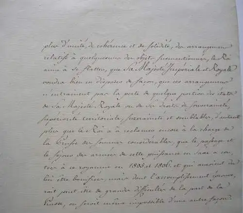 Französische Handschrift Napoleonische Kriege Souveränität König Sachsen 1806/7