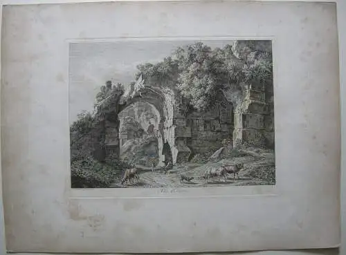 Joh. Chr. Reinhart (1761-1847) Nel Colosseo altkolor Orig Radierung 1792