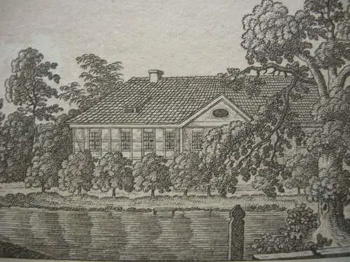 Stammbuchblatt Göttingen Rasemühle Kupferstich Wiederhold 1820 Niedersachsen