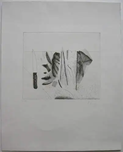 Karl Korab (1937) Tischstilleben Orig Radierung 1991 signiert