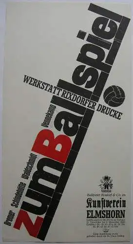 Rixdorfer Drucker Plakat Kunstverein Elmshorn Offset 4 x signiert 1989