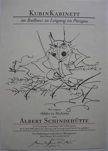 Albert Schindehütte (1939)  Plakat Kubin Kabinett Offset signiert 1999 Widmung