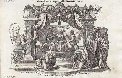 Gebrüder Klauber Heiliger Matthias Apostel Märtyrer Kupferstich 1750