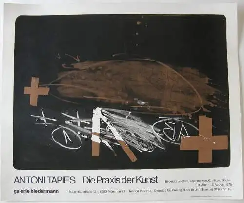 Antoni Tapies (1923-2012) Praxis der Kunst Galerie Plakat Orig Lithografie 1976