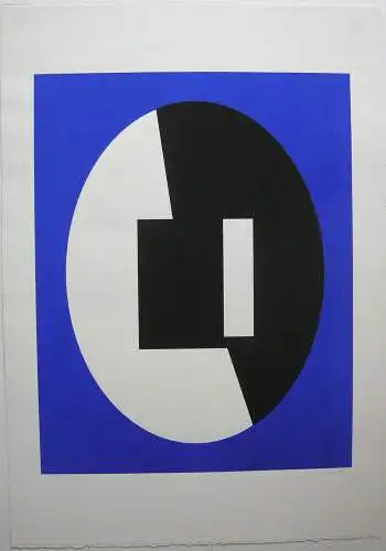 Klaus Steinmann (1939) Geometrische Kompos Orig Serigrafie 1985 signiert Probedr