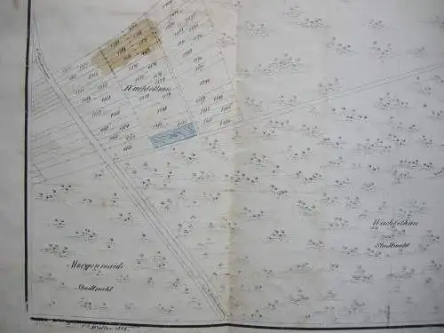 Flurkarte Gemarkung Sigmaringen MK XXII Remensberger Orig. Lithografie 1844 Lutz