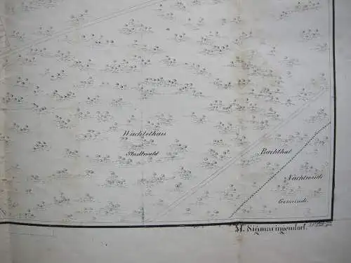 Flurkarte Gemarkung Sigmaringen MK XXII Remensberger Orig. Lithografie 1844 Lutz