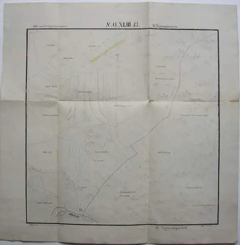 Flurkarte Gemarkung Sigmaringen MK XX Remensberger Orig. Lithografie 1844 Lutz