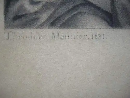 Theodora Meunier Maria Mutter mit Kind Orig. Bleistiftzeichnung 1831