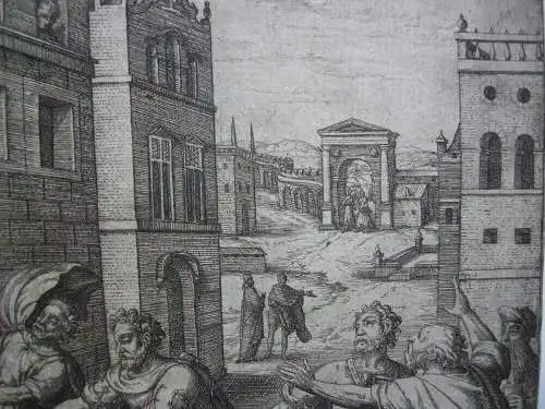 Pieter van der Borcht (1545-1608) Sodomisten mit Blindheit bestraft Lot 1600