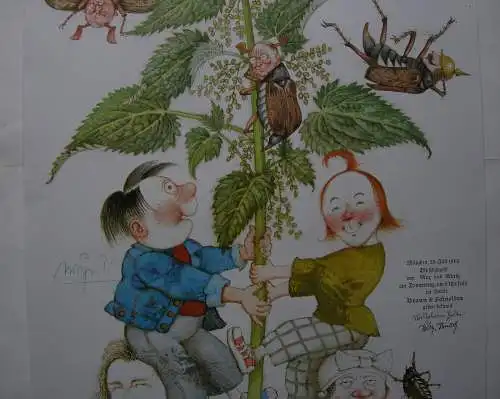 Michael Mathias Prechtl Max und Moritz Offset Plakat 1980 signiert