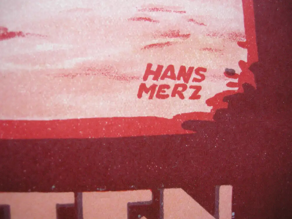 Werbeplakat Lindau Bodensee Autofernfahrten Orig Lithografie Hans Merz 1925 2