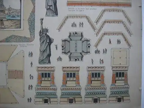 Imagerie d'Epinal 417  Statue de la Liberté New-York Holzschnitt Bois 1880