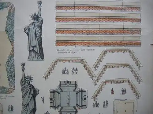 Imagerie d'Epinal 417  Statue de la Liberté New-York Holzschnitt Bois 1880