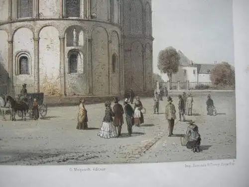 Köln Apostelkirche Orig Farblithografie Fourmois um 1860 Nordrhein Westfalen