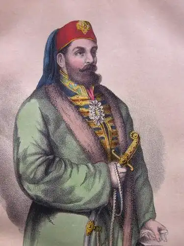 Muhammed Said (1822-1833) Osmanischer Gouverneur  Ägypten Farblithografie 1855