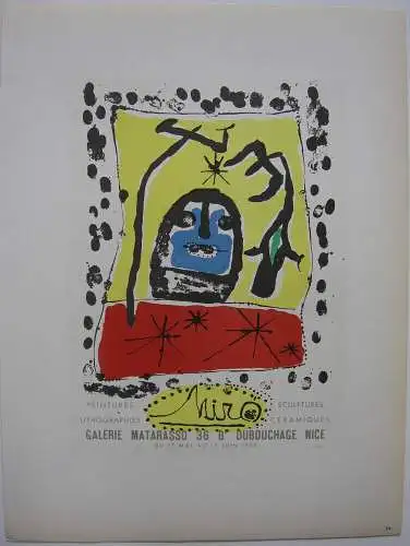 Joan Miro Peintures Lithographie  Orig Lithografie 1959 Maitres de l'Ecole