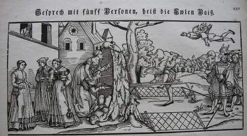 Erhard Schön (1491-1542) Narrenfalle Einblattdruck Orig. Holzschnitt 1821