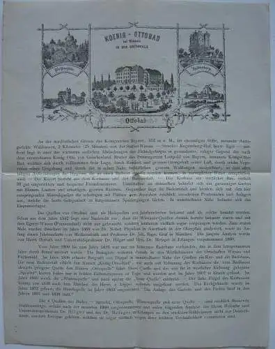 Beschreibung König-Ottobad Wiesheu Oberpfalz Ansichten um 1900 Balneologie