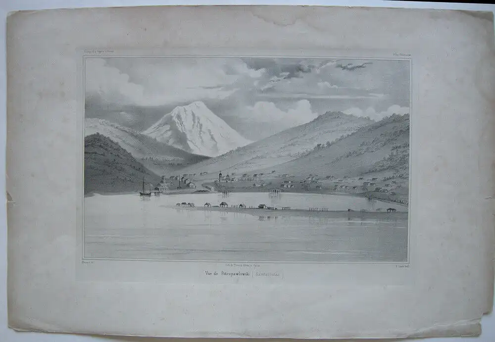 Petropawlowski Kamtschatka Russland Gesamtandsicht Lithografie Lasalle 1840 0