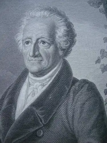 Johann Wolfgang Goethe Portrait Halbfigur Orig Kupferstich Schwerdgeburth 1832